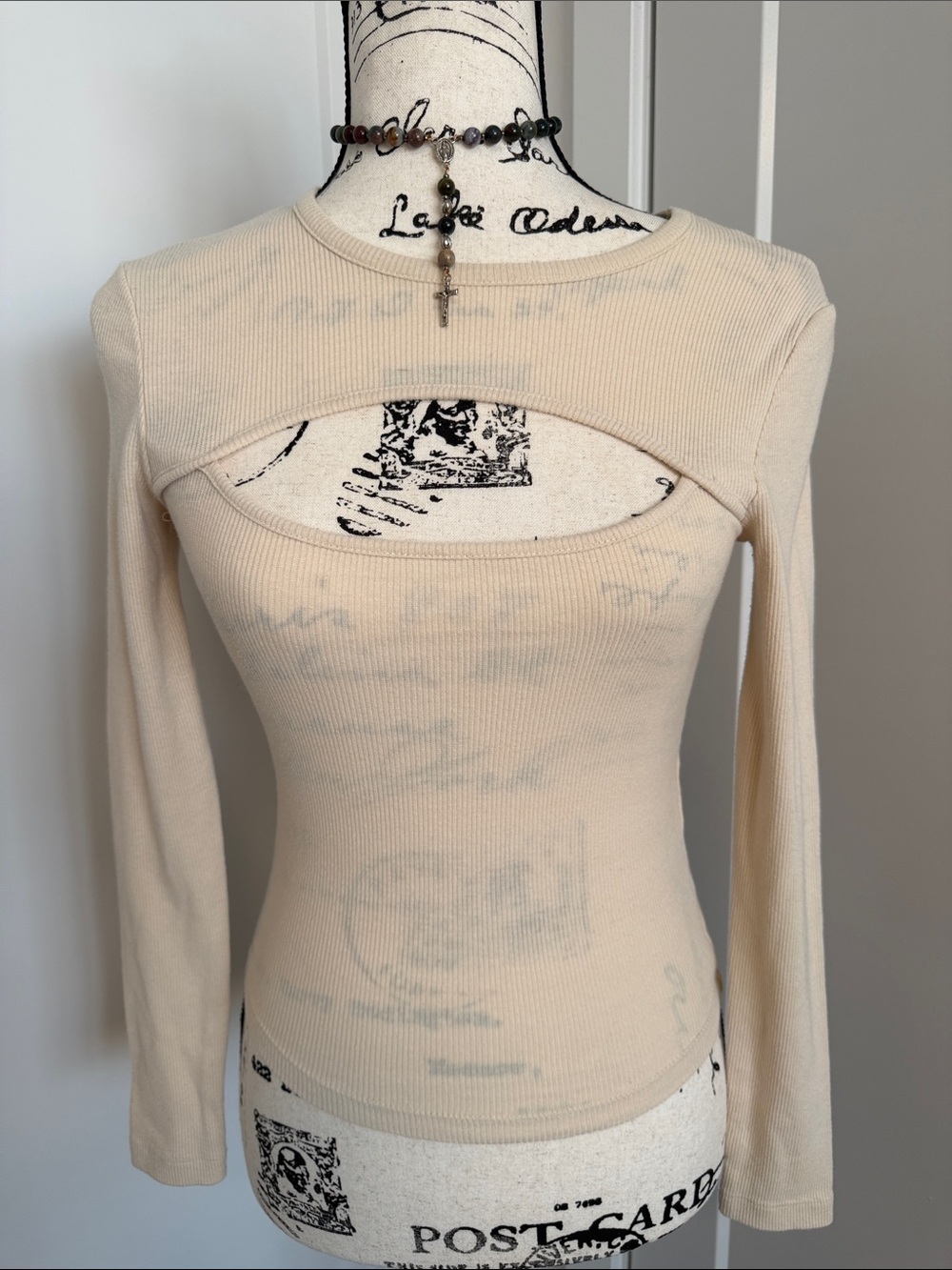 Long Sleeve Cutout Ribbed Top